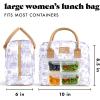 image:imageFit amp Fresh Bloomington Lunch Bag for Women  Insulated Large Lunch Box for Work with Containers LeakResistant StainResistant Zipper Closure Thick Stripe SageLavender Toile
