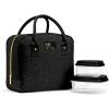 image:imageFit amp Fresh Bloomington Lunch Bag for Women  Insulated Large Lunch Box for Work with Containers LeakResistant StainResistant Zipper Closure Black Feline FineBlack Feline Fine