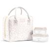 image:imageFit amp Fresh Bloomington Lunch Bag for Women  Insulated Large Lunch Box for Work with Containers LeakResistant StainResistant Zipper Closure Thick Stripe SageFeline Fine Ivory