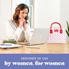 image:imageFit amp Fresh Bloomington Lunch Bag for Women  Insulated Large Lunch Box for Work with Containers LeakResistant StainResistant Zipper Closure Blue Cupid BowsHeart Print