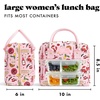 image:imageFit amp Fresh Bloomington Lunch Bag for Women  Insulated Large Lunch Box for Work with Containers LeakResistant StainResistant Zipper Closure Blue Cupid BowsPink Pasta Dinner
