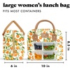 image:imageFit amp Fresh Bloomington Lunch Bag for Women  Insulated Large Lunch Box for Work with Containers LeakResistant StainResistant Zipper Closure Blue Cupid BowsOrange Blossoms