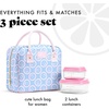 image:imageFit amp Fresh Bloomington Lunch Bag for Women  Insulated Large Lunch Box for Work with Containers LeakResistant StainResistant Zipper Closure Blue Cupid BowsBubble Gum