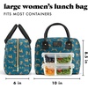 image:imageFit amp Fresh Bloomington Lunch Bag for Women  Insulated Large Lunch Box for Work with Containers LeakResistant StainResistant Zipper Closure Blue Cupid BowsTeal Cheetah