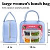 image:imageFit amp Fresh Bloomington Lunch Bag for Women  Insulated Large Lunch Box for Work with Containers LeakResistant StainResistant Zipper Closure Blue Cupid BowsRose Sardine Can