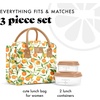 image:imageFit amp Fresh Bloomington Lunch Bag for Women  Insulated Large Lunch Box for Work with Containers LeakResistant StainResistant Zipper Closure Blue Cupid BowsOrange Blossoms