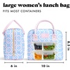 image:imageFit amp Fresh Bloomington Lunch Bag for Women  Insulated Large Lunch Box for Work with Containers LeakResistant StainResistant Zipper Closure Blue Cupid BowsBubble Gum