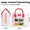 image:imageFit amp Fresh Bloomington Lunch Bag for Women  Insulated Large Lunch Box for Work with Containers LeakResistant StainResistant Zipper Closure Blue Cupid BowsHeart Print