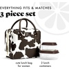 image:imageFit amp Fresh Bloomington Lunch Bag for Women  Insulated Large Lunch Box for Work with Containers LeakResistant StainResistant Zipper Closure Cowhide Brown on BrownBrown Cowhide