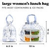 image:imageFit amp Fresh Cromwell Drawstring Lunch Bag for Women Complete Lunch Set with 2 Containers StainResistant LeakResistant Teacher Lunchbox Pink Dainty FlowersBlue Floral Toile