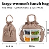 image:imageFit amp Fresh Cromwell Drawstring Lunch Bag for Women Complete Lunch Set with 2 Containers StainResistant LeakResistant Teacher Lunchbox Pink Dainty FlowersTaupe