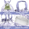 image:imageFit amp Fresh Cromwell Drawstring Lunch Bag for Women Complete Lunch Set with 2 Containers StainResistant LeakResistant Teacher Lunchbox Pink Dainty FlowersPurple Floral Toile