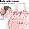 image:imageFit amp Fresh Cromwell Drawstring Lunch Bag for Women Complete Lunch Set with 2 Containers StainResistant LeakResistant Teacher Lunchbox Pink Dainty FlowersPink Dainty Flowers