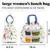 image:imageFit amp Fresh Cromwell Drawstring Lunch Bag for Women Complete Lunch Set with 2 Containers StainResistant LeakResistant Teacher Lunchbox Pink Dainty FlowersMulticolored  Al Fresco
