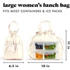 image:imageFit amp Fresh Cromwell Drawstring Lunch Bag for Women Complete Lunch Set with 2 Containers StainResistant LeakResistant Teacher Lunchbox Pink Dainty FlowersIvory
