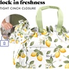 image:imageFit amp Fresh Cromwell Drawstring Lunch Bag for Women Complete Lunch Set with 2 Containers StainResistant LeakResistant Teacher Lunchbox Pink Dainty FlowersYellow Lemons