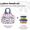 image:imageFit amp Fresh Cromwell Drawstring Lunch Bag for Women Complete Lunch Set with 2 Containers StainResistant LeakResistant Teacher Lunchbox Pink Dainty FlowersAssorted Sardine Cans