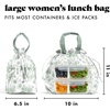 image:imageFit amp Fresh Cromwell Drawstring Lunch Bag for Women Complete Lunch Set with 2 Containers StainResistant LeakResistant Teacher Lunchbox Pink Dainty FlowersSage Floral Toile