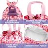 image:imageFit amp Fresh Cromwell Drawstring Lunch Bag for Women Complete Lunch Set with 2 Containers StainResistant LeakResistant Teacher Lunchbox Pink Dainty FlowersPink Strawberries