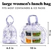 image:imageFit amp Fresh Cromwell Drawstring Lunch Bag for Women Complete Lunch Set with 2 Containers StainResistant LeakResistant Teacher Lunchbox Pink Dainty FlowersPurple Floral Toile