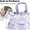 image:imageFit amp Fresh Cromwell Drawstring Lunch Bag for Women Complete Lunch Set with 2 Containers StainResistant LeakResistant Teacher Lunchbox Pink Dainty FlowersPurple Floral Toile