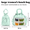 image:imageFit amp Fresh Cromwell Drawstring Lunch Bag for Women Complete Lunch Set with 2 Containers StainResistant LeakResistant Teacher Lunchbox Pink Dainty FlowersMint Smiles