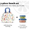 image:imageFit amp Fresh Cromwell Drawstring Lunch Bag for Women Complete Lunch Set with 2 Containers StainResistant LeakResistant Teacher Lunchbox Pink Dainty FlowersMulticolored  Al Fresco