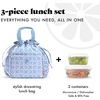 image:imageFit amp Fresh Cromwell Drawstring Lunch Bag for Women Complete Lunch Set with 2 Containers StainResistant LeakResistant Teacher Lunchbox Pink Dainty FlowersBubble Gum