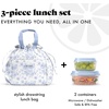 image:imageFit amp Fresh Cromwell Drawstring Lunch Bag for Women Complete Lunch Set with 2 Containers StainResistant LeakResistant Teacher Lunchbox Pink Dainty FlowersBlue Floral Toile