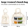 image:imageFit amp Fresh Cromwell Drawstring Lunch Bag for Women Complete Lunch Set with 2 Containers StainResistant LeakResistant Teacher Lunchbox Pink Dainty FlowersTan