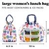 image:imageFit amp Fresh Cromwell Drawstring Lunch Bag for Women Complete Lunch Set with 2 Containers StainResistant LeakResistant Teacher Lunchbox Pink Dainty FlowersAssorted Sardine Cans