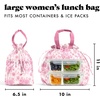 image:imageFit amp Fresh Cromwell Drawstring Lunch Bag for Women Complete Lunch Set with 2 Containers StainResistant LeakResistant Teacher Lunchbox Pink Dainty FlowersPink Floral Toile