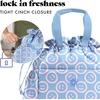 image:imageFit amp Fresh Cromwell Drawstring Lunch Bag for Women Complete Lunch Set with 2 Containers StainResistant LeakResistant Teacher Lunchbox Pink Dainty FlowersBubble Gum