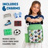 image:imageFit amp Fresh Customizable Charm Lunch Bag for Boys amp Girls Soccer Kids Lunch Box with 6 Sports Charms Premium Insulated Reusable Lunch Tote for SchoolGreen Soccer