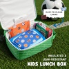 image:imageFit amp Fresh Customizable Charm Lunch Bag for Boys amp Girls Soccer Kids Lunch Box with 6 Sports Charms Premium Insulated Reusable Lunch Tote for SchoolGreen Soccer