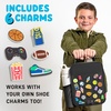 image:imageFit amp Fresh Customizable Charm Lunch Bag for Boys amp Girls Soccer Kids Lunch Box with 6 Sports Charms Premium Insulated Reusable Lunch Tote for SchoolBlack