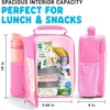 image:imageFit amp Fresh Customizable Charm Lunch Bag for Boys amp Girls Soccer Kids Lunch Box with 6 Sports Charms Premium Insulated Reusable Lunch Tote for SchoolHolographic Pink