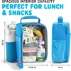 image:imageFit amp Fresh Customizable Charm Lunch Bag for Boys amp Girls Soccer Kids Lunch Box with 6 Sports Charms Premium Insulated Reusable Lunch Tote for SchoolOcean Blue