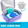 image:imageFit amp Fresh Customizable Charm Lunch Bag for Boys amp Girls Soccer Kids Lunch Box with 6 Sports Charms Premium Insulated Reusable Lunch Tote for SchoolPurple