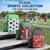 image:imageFit amp Fresh Customizable Charm Lunch Bag for Boys amp Girls Soccer Kids Lunch Box with 6 Sports Charms Premium Insulated Reusable Lunch Tote for SchoolGreen Soccer