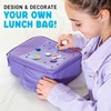 image:imageFit amp Fresh Customizable Charm Lunch Bag for Boys amp Girls Soccer Kids Lunch Box with 6 Sports Charms Premium Insulated Reusable Lunch Tote for SchoolPurple