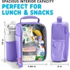 image:imageFit amp Fresh Customizable Charm Lunch Bag for Boys amp Girls Soccer Kids Lunch Box with 6 Sports Charms Premium Insulated Reusable Lunch Tote for SchoolPurple