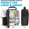 image:imageFit amp Fresh Customizable Charm Lunch Bag for Boys amp Girls Soccer Kids Lunch Box with 6 Sports Charms Premium Insulated Reusable Lunch Tote for SchoolBlack
