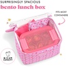 image:imageFit amp Fresh Luna Kids Lunch Bag for Girls  Insulated Kids Lunch Bag for School Cute Lunch Box for Kids Bento Lunch Bag with Bow Handle Reusable Lunch Tote for School amp Travel Cornflower in BloomSweet Pink Block Print