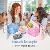image:imageFit amp Fresh Luna Kids Lunch Bag for Girls  Insulated Kids Lunch Bag for School Cute Lunch Box for Kids Bento Lunch Bag with Bow Handle Reusable Lunch Tote for School amp Travel Cornflower in BloomCornflower in Bloom