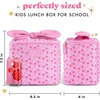 image:imageFit amp Fresh Luna Kids Lunch Bag for Girls  Insulated Kids Lunch Bag for School Cute Lunch Box for Kids Bento Lunch Bag with Bow Handle Reusable Lunch Tote for School amp Travel Cornflower in BloomSweet Pink Block Print