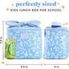 image:imageFit amp Fresh Luna Kids Lunch Bag for Girls  Insulated Kids Lunch Bag for School Cute Lunch Box for Kids Bento Lunch Bag with Bow Handle Reusable Lunch Tote for School amp Travel Cornflower in BloomCornflower in Bloom