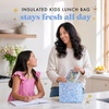 image:imageFit amp Fresh Luna Kids Lunch Bag for Girls  Insulated Kids Lunch Bag for School Cute Lunch Box for Kids Bento Lunch Bag with Bow Handle Reusable Lunch Tote for School amp Travel Cornflower in BloomCornflower in Bloom