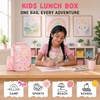 image:imageFit amp Fresh x Pipsticks Insulated Kids Lunch Bag with Stickers  Customizable Lunch Box for SchoolPink Gingham