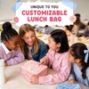 image:imageFit amp Fresh x Pipsticks Insulated Kids Lunch Bag with Stickers  Customizable Lunch Box for SchoolPink Gingham